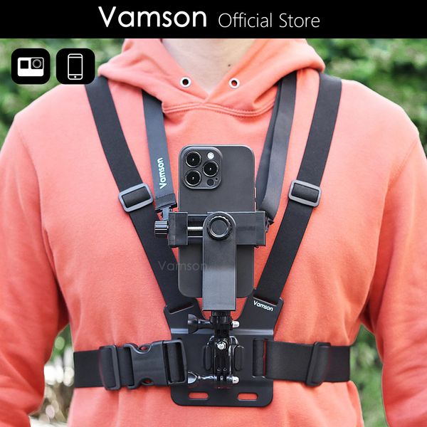 Andere Kameraprodukte Vamson Smartphone-Brustgurtständer 360 drehbarer Handyhalter-Montageadapter für Mobiltelefone Stander 231216