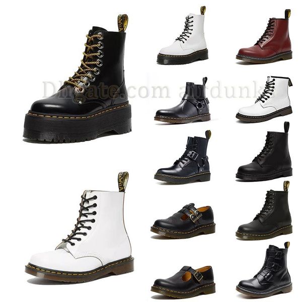 ботинки на платформе дизайнерские кроссовки Dr Doc Martens Martin Boot мужские женские тройные черные белые классические короткие ботильоны таби знаменитые зимние снежные уличные рабочие туфли