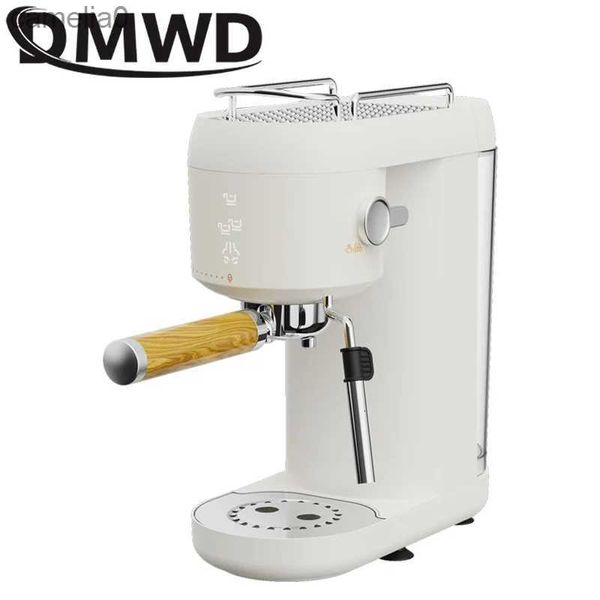 Cafeteiras DMWD Elétrica Italiana Cafeteira 20Bar Automática Máquina de Café Espresso Cappuccino Latte Bomba de Leite Pressão Espuma Maker Frother MixerL231219