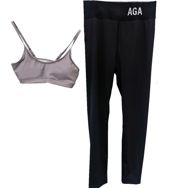 Sexy Yoga-BH-Hosen-Set, Sommer-Sport-Outfit, Designer-gepolsterte Fitness-Tanktops, Buchstaben-Druck, elastische enge Leggings, Damen-Jogging-Sportbekleidung