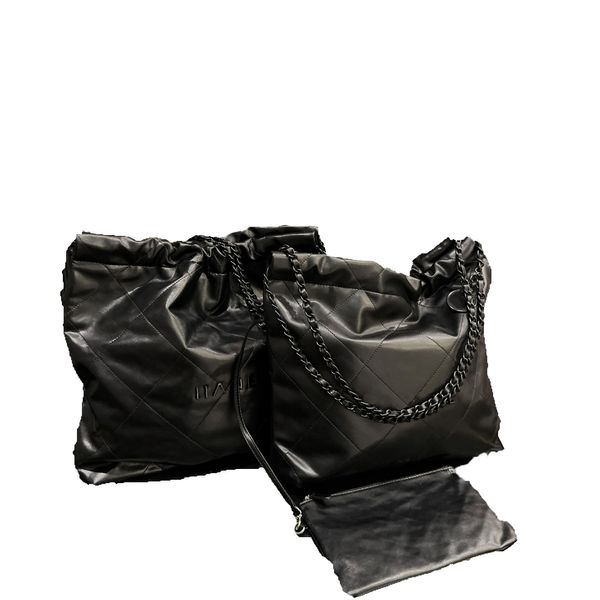Lüks kadın moda tasarımcısı omuz çantaları paris klasik yeni saf siyah serisi çanta seri numarası 10a büyük kapasiteli orijinal deri alt koltuk alışveriş çantası