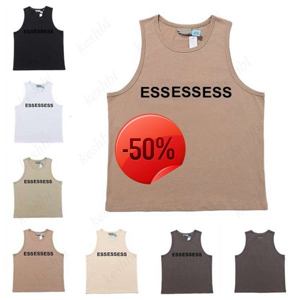 Desconto de Natal ~ Homens Designer Camisetas ESS T-shirt Homem Regata Verão Impressão Letras Hip Hop Trend Stylist Camisetas