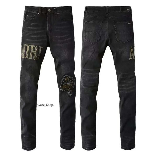 Calças de brim dos homens amires jeans itália marca homem calças compridas streetwear denim magro em linha reta biker pilha jeans homem jeans das mulheres 618