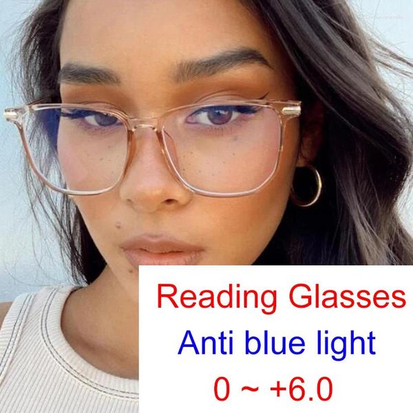 Sonnenbrille Transparent Braun Lesebrille Für Frauen TR90 Leichte Computer Optische Brillen Rahmen Lupe Dioptrien 0 Bis 6