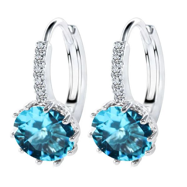 Stud grande vendita argento sterling 925 orecchini a cerchio colorati caramelle zirconi cubici gioielli con ciondoli accessori da sposa brincos 231219