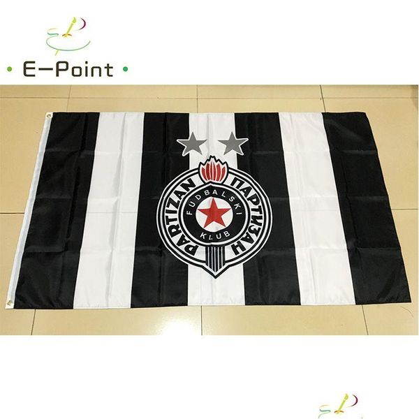 Banner Bandiere Serbia Fk Partizan Flag 3X5Ft 90Cmx150Cm Poliestere Decorazione Volare Casa Giardino Flagg Regali festivi Consegna di consegna Parte Dhupn