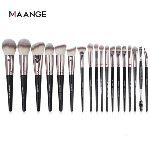 Pincéis de maquiagem MAANGE 18pcs pincéis de maquiagem conjunto profissional base de cabelo natural pó sombra blush maquiagem escova ferramentas de beleza cosmética 231218