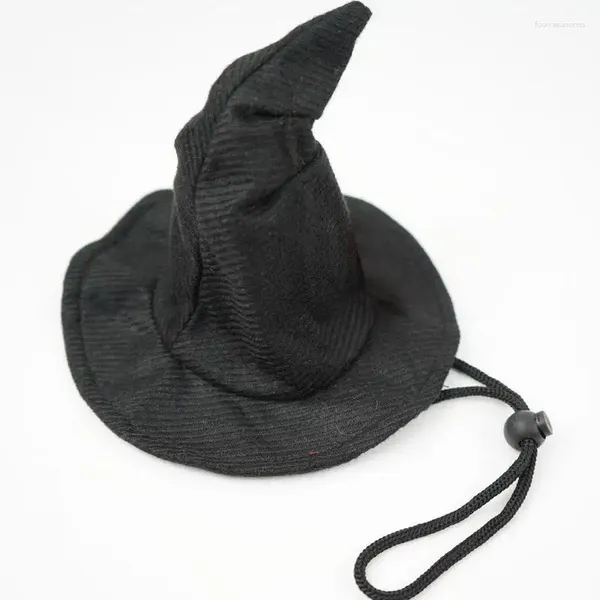 Cão vestuário bruxa traje ajustável chapéu gato assistente não derramar cabelo assustador abóbora ornamento para halloween pet chapéus