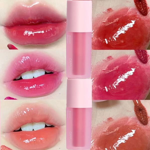 Lucidalabbra Specchio Acqua Luce Lucidalabbra Cuore d'amore Gelatina trasparente Rossetto liquido Idratante duraturo Smalto labbra Rosa Tinta labbra Cosmetici 231218