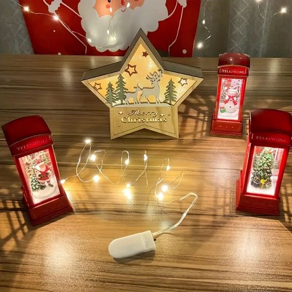 1 Stück LED-Lichterkette, warmweiße Lichterkette, batteriebetriebene Weihnachtsbeleuchtung, DIY-Hochzeitsfeier-Dekoration, Weihnachts-Lichterkette, batteriebetrieben (kein Stecker)