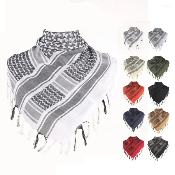 Schals Damen Herren Unisex Arabischer Schal Schal Palästina Keffiyeh Leichter militärischer Shemagh-Mann-Streifenwickel mit Quasten weich warm