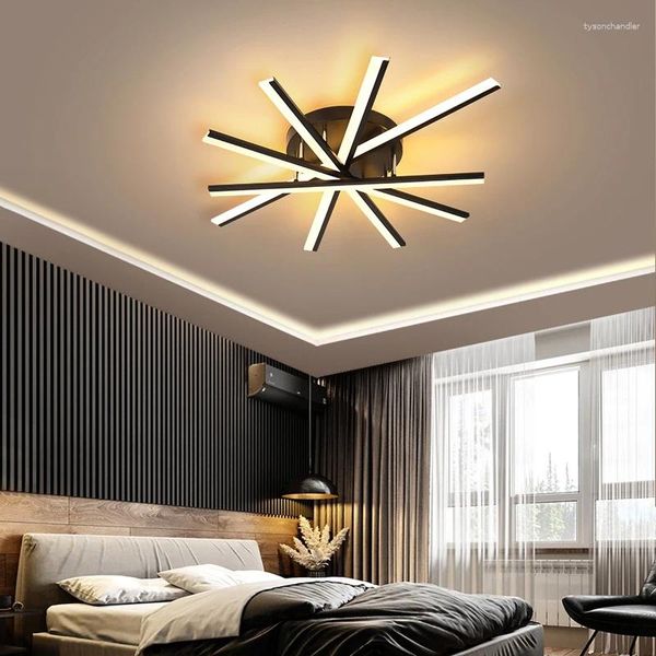 Luzes de teto Tipo de ventilador brilhante atmosfera de ouro Design artístico simples Iluminação de móveis Lâmpada El lâmpada El lâmpada