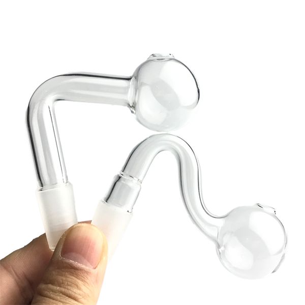 Tubo da fumo per bruciatore a olio in vetro maschio femmina da 10mm 14mm 18mm con bruciatori Pyrex spessi trasparenti Tubi per acqua per bong ad acqua Rig