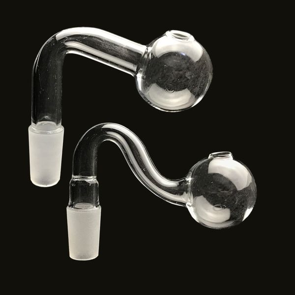 Tubo de vidro grande do queimador de óleo da bacia com bola de 30mm 10mm 14mm 18mm grosso claro pyrex tubos tubo de vidro para fumar