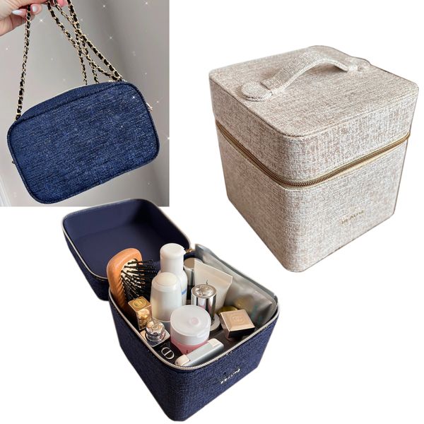 Borsa a tracolla fai da te da donna di design natalizio modello C secchiello per pennelli cosmetici scatola per organizer per rossetto di bellezza custodia per telefono con confezione regalo