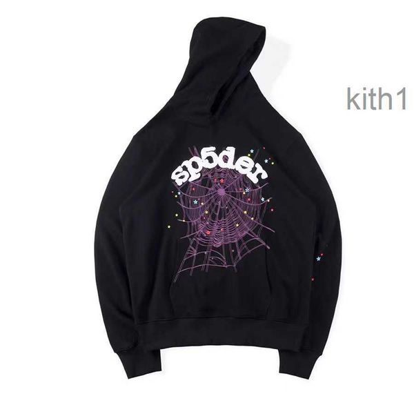 Homens Hoodie Designer de Alta Qualidade 55555 Moletom Bolha Impressão Sp5der Homens Mulheres Tecido Spider Web Pulôver RL7J