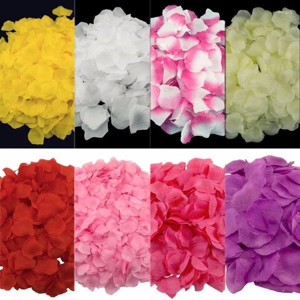 Flores decorativas 1000/2000/3000pcs pétalas de rosa artificiais pétalas de casamento aniversário flor de seda acessórios de pétalas decoração romântica