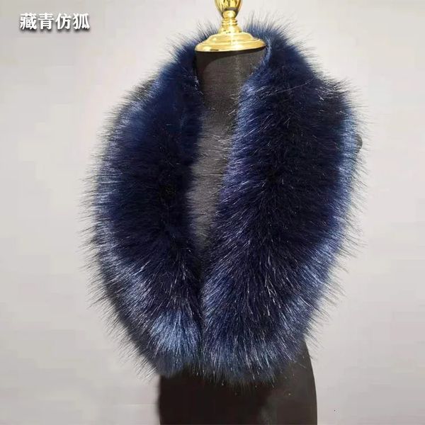 Schals hochwertiges gefälschtes Pelzkragen Frauen Winter warmes Accessoires 9020 cm Luxus Männer Down Jackets Hood Decor Schal 231218