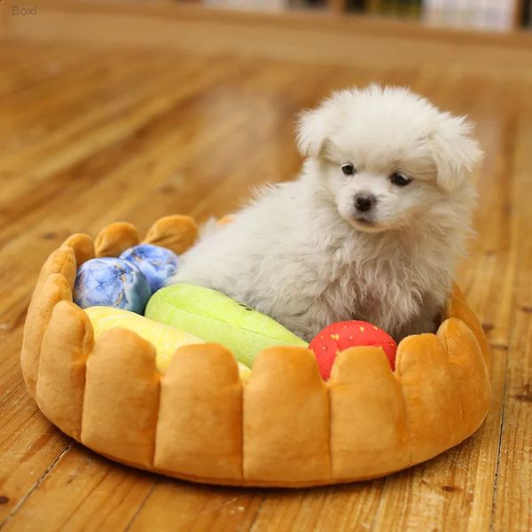 Canis canetas kawaii frutas tart cão gato cama casa algodão bolo em forma de canil de estimação casa engraçado cachorrinho fofo gatinho lavável ninho inverno almofada quente 231218