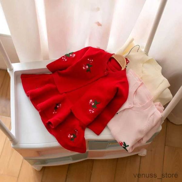 Mädchen Kleider Baby Mädchen Kleidung Set gestrickte Kleidung Winter Herbst Neugeborene Geschenksets Outfits Hemd Kleid Pullover Anzug für Mädchen Säugling Wolle 1 Jahr