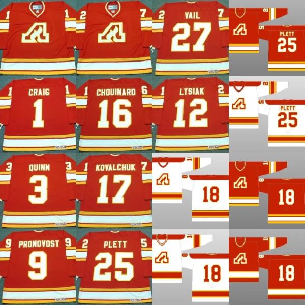 Atlanta Flames JIM CRAIG PAT QUINN JEAN PRONOVOST TOM LYSIAK GUY CHOUINARD ILYA KOVALCHUK WILLI PLETT ERIC VAIL Hockey-Trikots S-5Xl 67