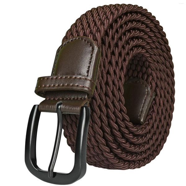 Cinture Drizzte BigTall 47 pollici-67 pollici Cintura elastica elastica intrecciata nera casual per uomo spessa