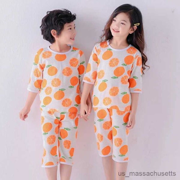 Pigiama Estate Pigiama per bambini Neonato Vestiti Pigiama di cotone T-shirt per bambini + Pantaloncini 2 pezzi Pigiama cartone animato per ragazze Ragazzi Set di indumenti da notte