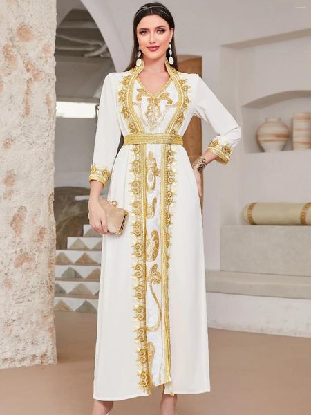 Abbigliamento etnico Abaya Dubai Abito da festa musulmano di lusso Ramadan Caftano Islam Kimono Robe Donna Caftano Marocain Abiti da sera 2024 Abaya