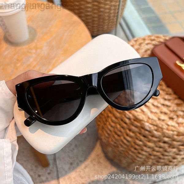Designer Yls Ysl óculos de sol Chao Yang Shulin Cat Eye Feminino Preto Super Masculino Moda Grande Rosto Emagrecimento Sunglass