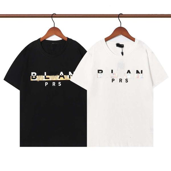 Designer Luxus Balans Classic 2023 Neues T-Shirt mit kurzen Ärmeln für Männer und Frauen, reine Baumwolle, heißer Druck, Tropfenkleber-Schrift, lässiges, lockeres Oberteil