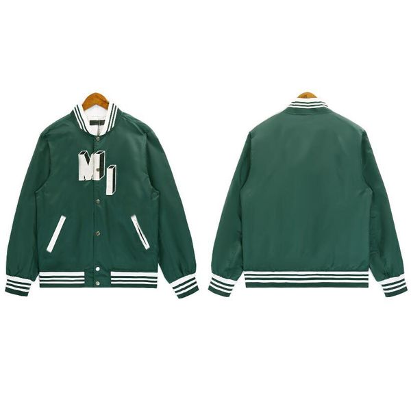 2024 primavera designers novas letras emendando lapela jaqueta de beisebol masculino solto de manga comprida jaqueta de lazer de lã de luxo