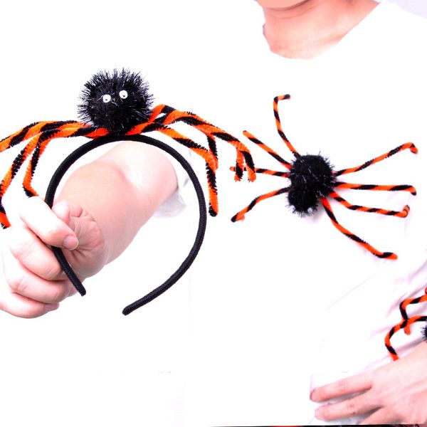 Decorazioni di Halloween squisiti uomini donne bambini simpatici anelli pat anelli spaventosi fascia per capelli fascia per capelli ragno nero