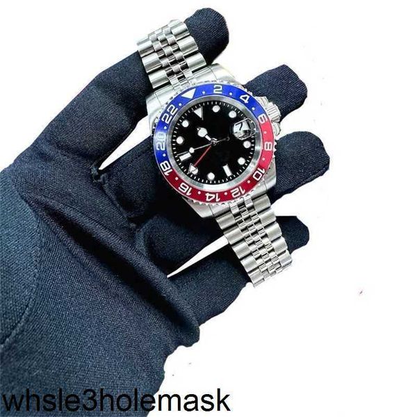 Rolaxs Reloj Herrenuhren Hombre 40mm Pepsi GMT Sub Style Diver 8215 Uhrwerk Vintage Hochwertige Montre Luxus AAA Mechanisch Automatik Herren 5BYA