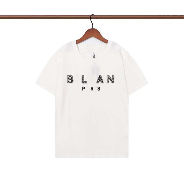 Designer de luxo balans clássico camiseta manga curta homens e mulheres podem, rebites de algodão puro casual solto topo