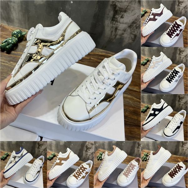 Scarpe firmate H Stripes Sneakers Trainer Scarpe di marca di lusso Pelle Comode sneakers stile con linee sportive e versatili Lato H Taglia 35-45