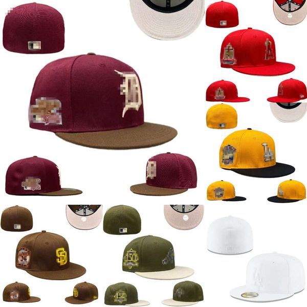 Berretto da baseball unisex all'ingrosso moda Snapbacks Cappello a secchiello Ricamo Berretto da sole piatto Hip Hop chiuso a rete 7-8