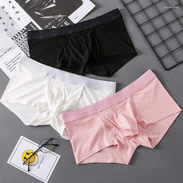 Underpants módulo de espaço masculino u saco convexo calcinha fio masculino respirável roupa interior juventude boxers planos confortáveis bottoms lingerie sexy