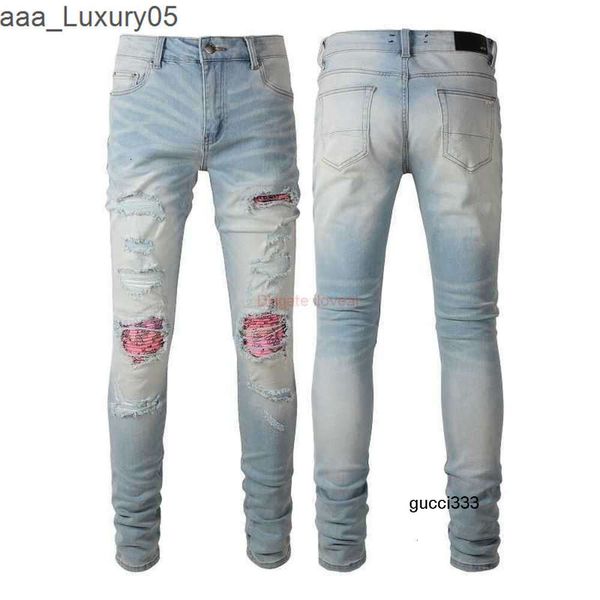 amirl amirlies am amis imiri amiiri AM Дизайнерская одежда es Jeans Джинсовые брюки 6589 Модные модные мужские es Light Colored Handsome amari Old Patched Torn Jean 80QI