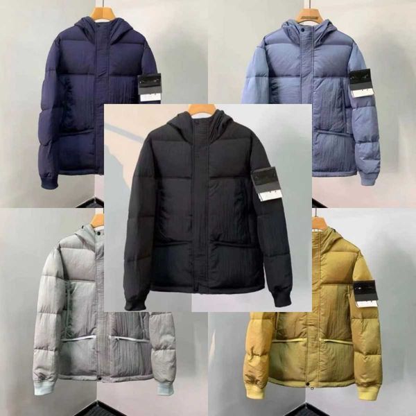 Açık tasarımcı rozeti fermuarlı ceket gevşek stil Sonbahar/Kış Erkekler En İyi Oxford Down Ceketler High Street Stones Island Giyim Katlar GH