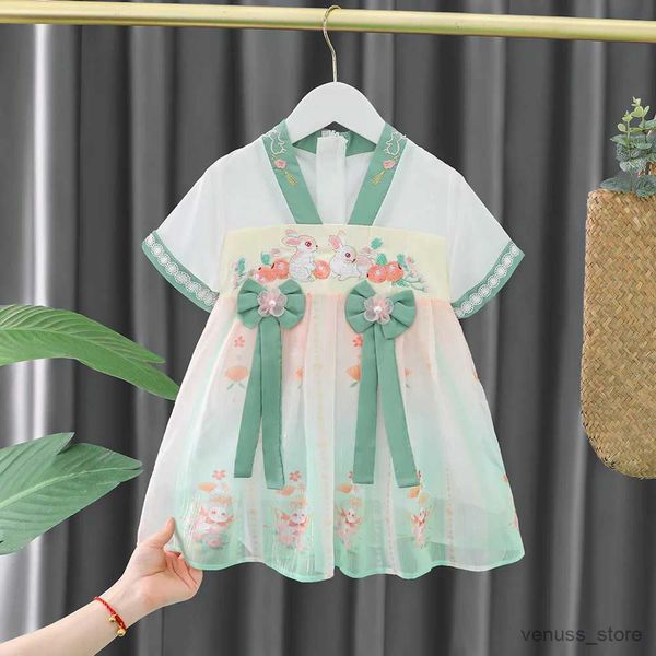 Mädchenkleider kleines Mädchen Sommermode süßes Kleid Baby süß einjährig einjähriges Mädchen Sommerkleider chinesisches traditionelles Kleid für Mädchen