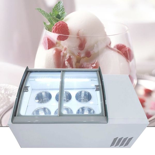Masaüstü Dondurma Ekran Dolabı Ticari Buz Yulaf Lapası Dondurucu Elektrikli Sabit Dondurma Depolama Makinesi 220W