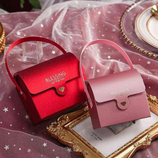 Avvolgere il sacchetto regalo Sacchetti per imballaggio Confezione regalo Contenitore di caramelle per matrimonio portatile per bomboniere Baby Shower Festa di compleanno Borsa regalo di ringraziamento H1231