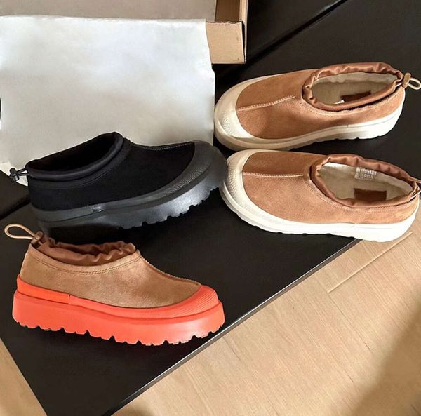 Designer feminino tazz chinelos pele clássico australiano mini plataforma bota capa camurça lã misturada bota de inverno