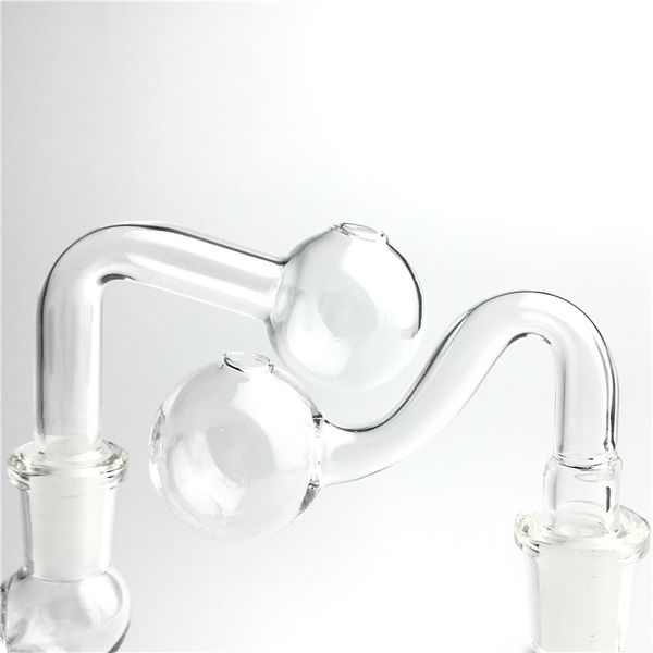 Tubo de quemador de aceite de vidrio macho y hembra de 10 mm, 14 mm, 18 mm con cubo de 30 mm de espesor, clavo de vidrio, quemador de aceite Pyrex transparente, tubos de agua para bong de vidrio