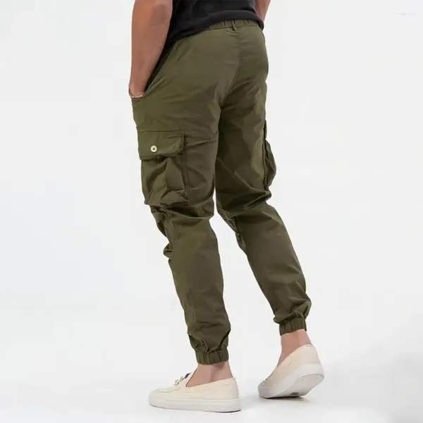 Pantaloni da uomo Pantaloni da uomo a vita media cargo con tasche multiple Chiusura con cerniera e bottoni Design con fascia alla caviglia per casual traspirante