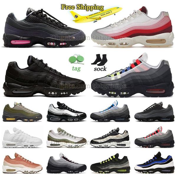 Frete grátis Homens de corrida sapatos clássicos 95 Ultra Solar Red Black White Club Neon Cork Greedy 3.0 CRTZ Fumaça escura de fumaça cinza Menns Mens Hyper Turquoise Sneakers 95s