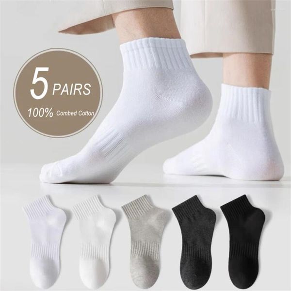 Herrensocken 5 Paar Business für Männer 100 Baumwolle Freizeit Kleid Low Tube Hohe Qualität Schwarz Weiß Frauen Geschenke