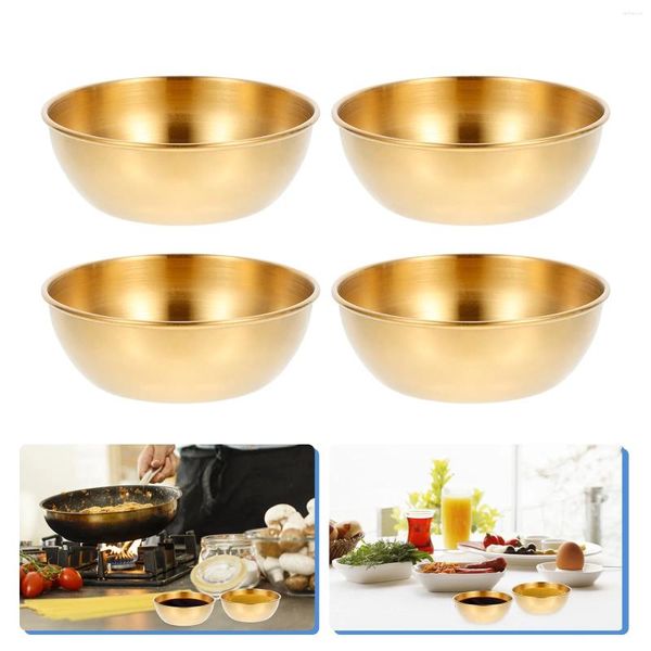 Placas 4pcs Aço inoxidável tibetano tigelas que oferecem água benta de ioga de ioga tigela de adoração a utensílios de utensílios