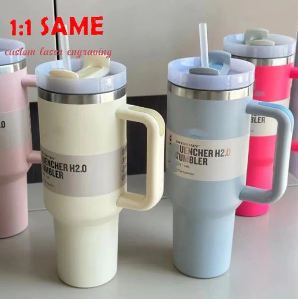 Kupalar yeni 40 oz kupalar saplı tumbler tumbler kapaklar saman paslanmaz çelik kahve termos fincan dhl ABD stok 1219