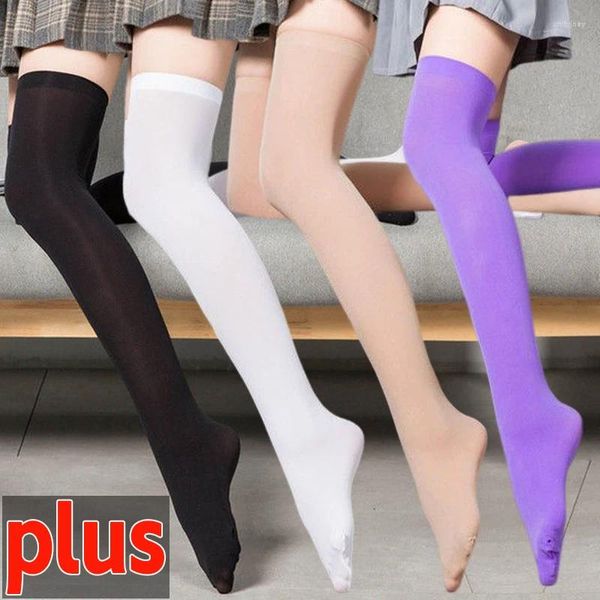 Calzini da donna Colori caramella Calza alta sopra il ginocchio Calzini lunghi da donna per ragazze Elastici aderenti Calzini per coscia per feste cosplay